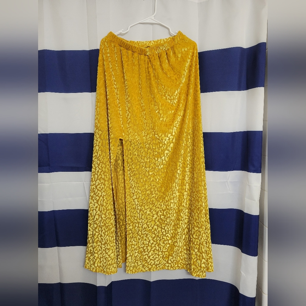 Mustard Velvet Maxi Skirt